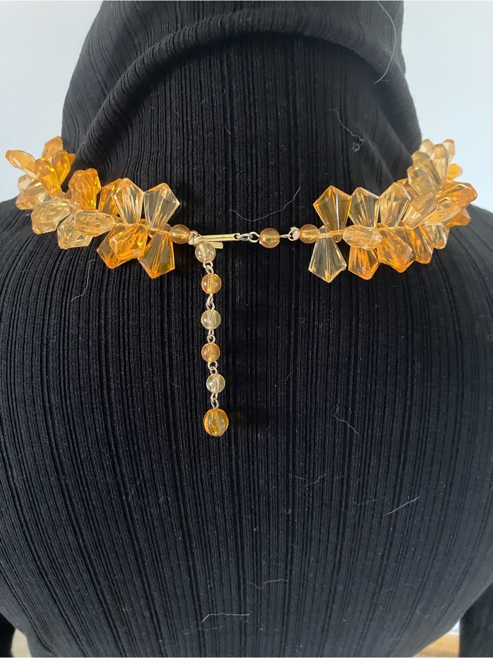 Orange Lucite Necklace and Earrings Set - Picture 3 of 3